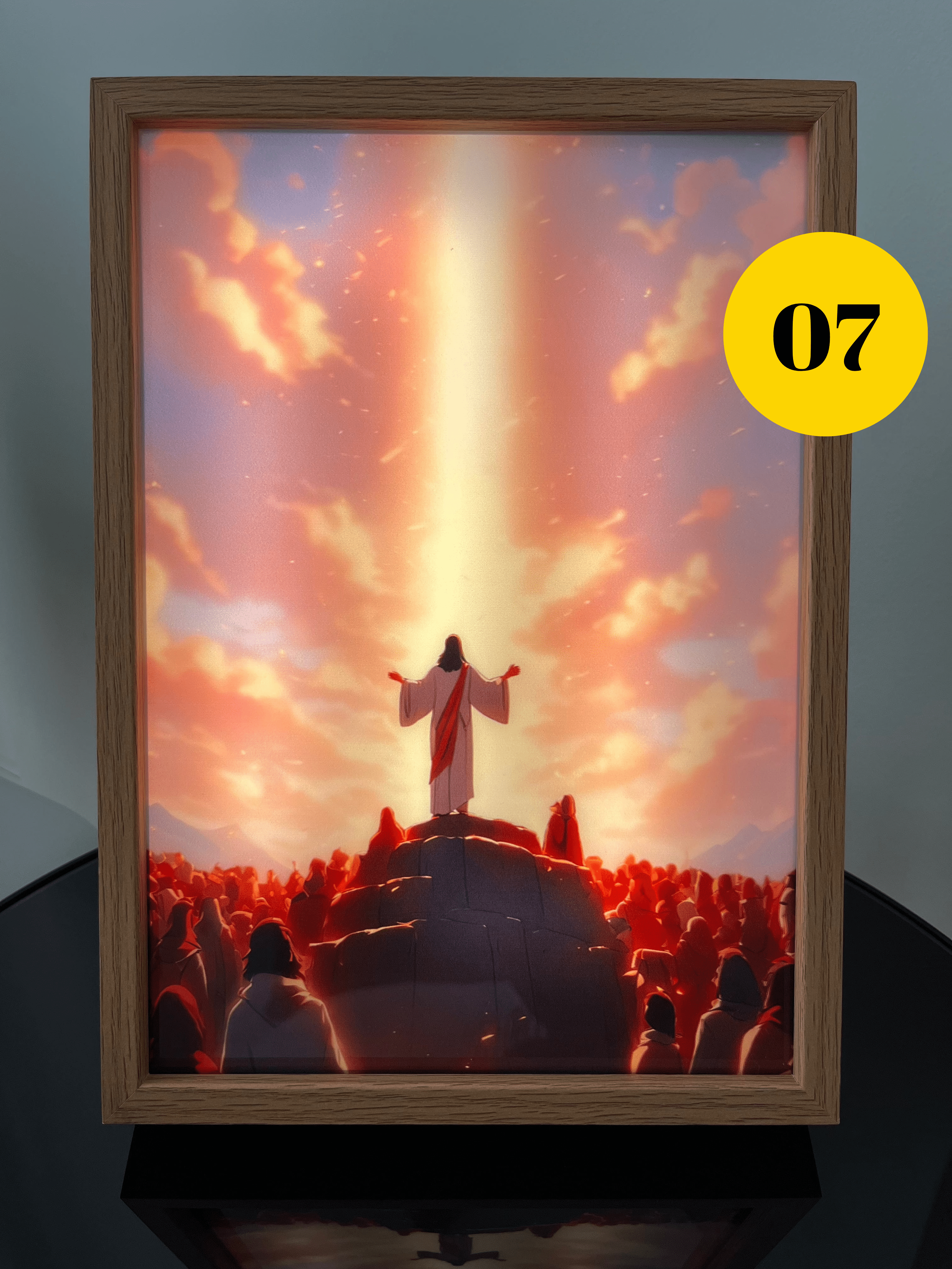 Story of Jesus™ Handcrafted LED Art Lamp (Wood Frame + Charger Included)