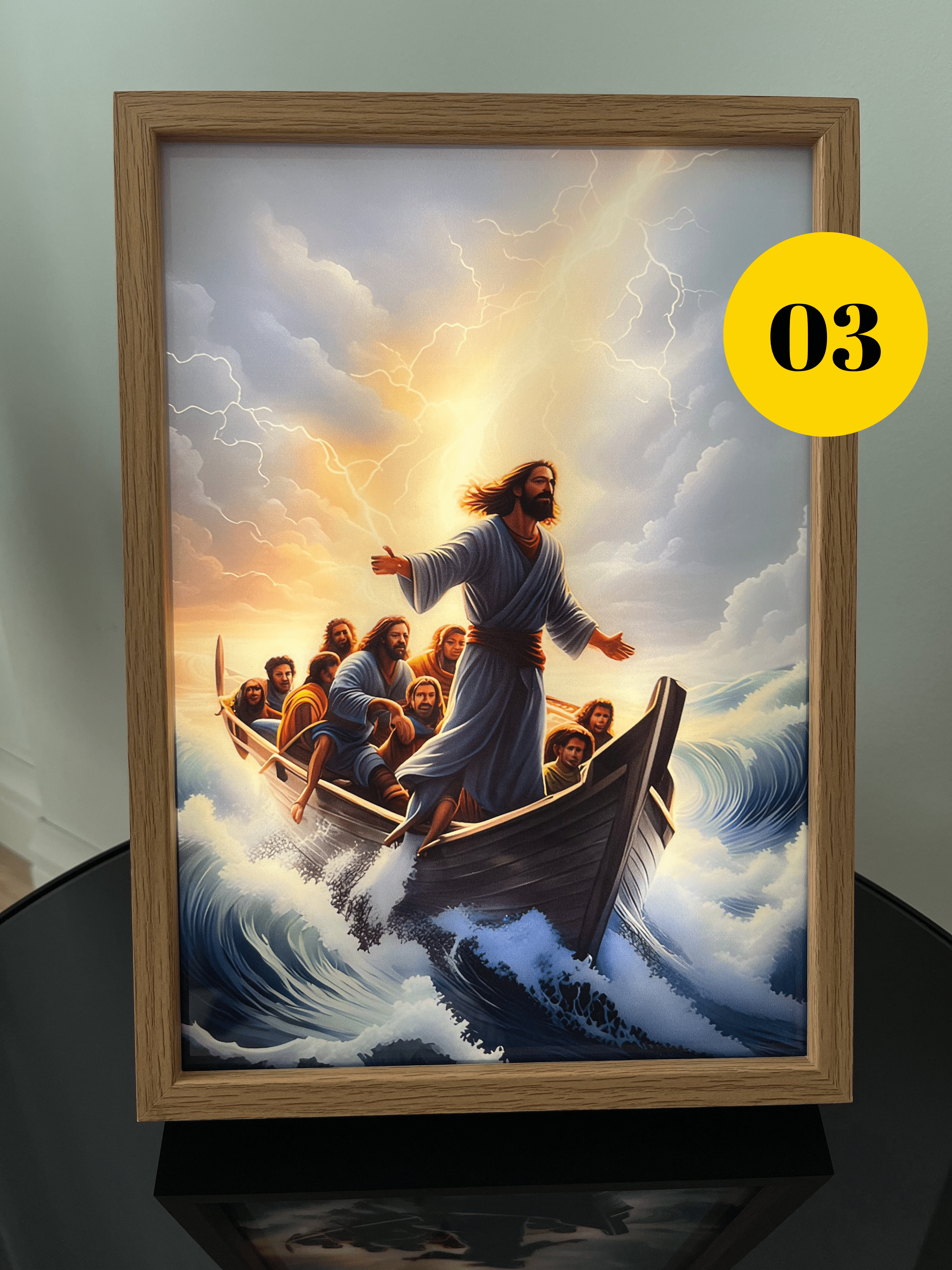 Story of Jesus™ Handcrafted LED Art Lamp (Wood Frame + Charger Included)