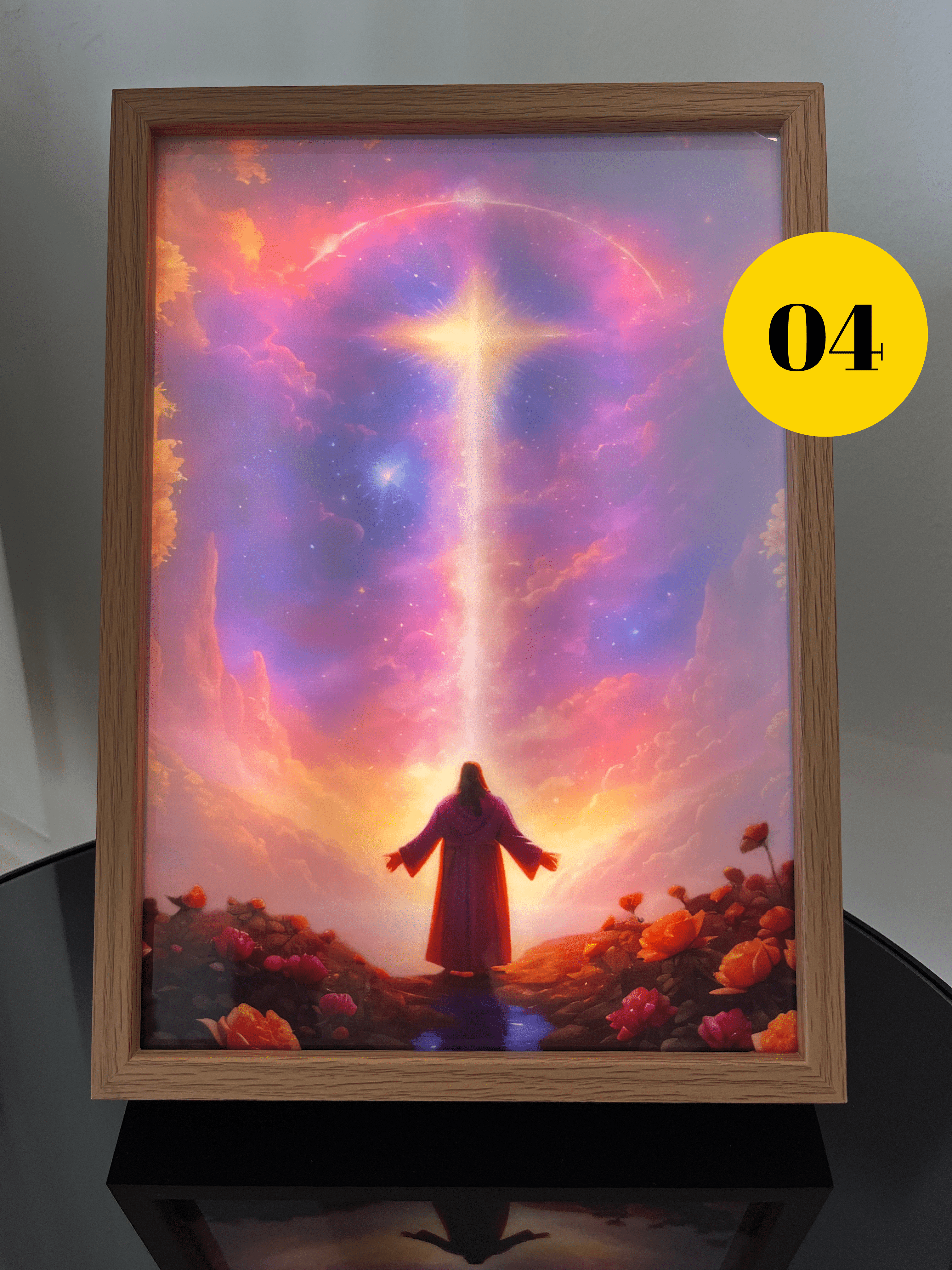 Story of Jesus™ Handcrafted LED Art Lamp (Wood Frame + Charger Included)