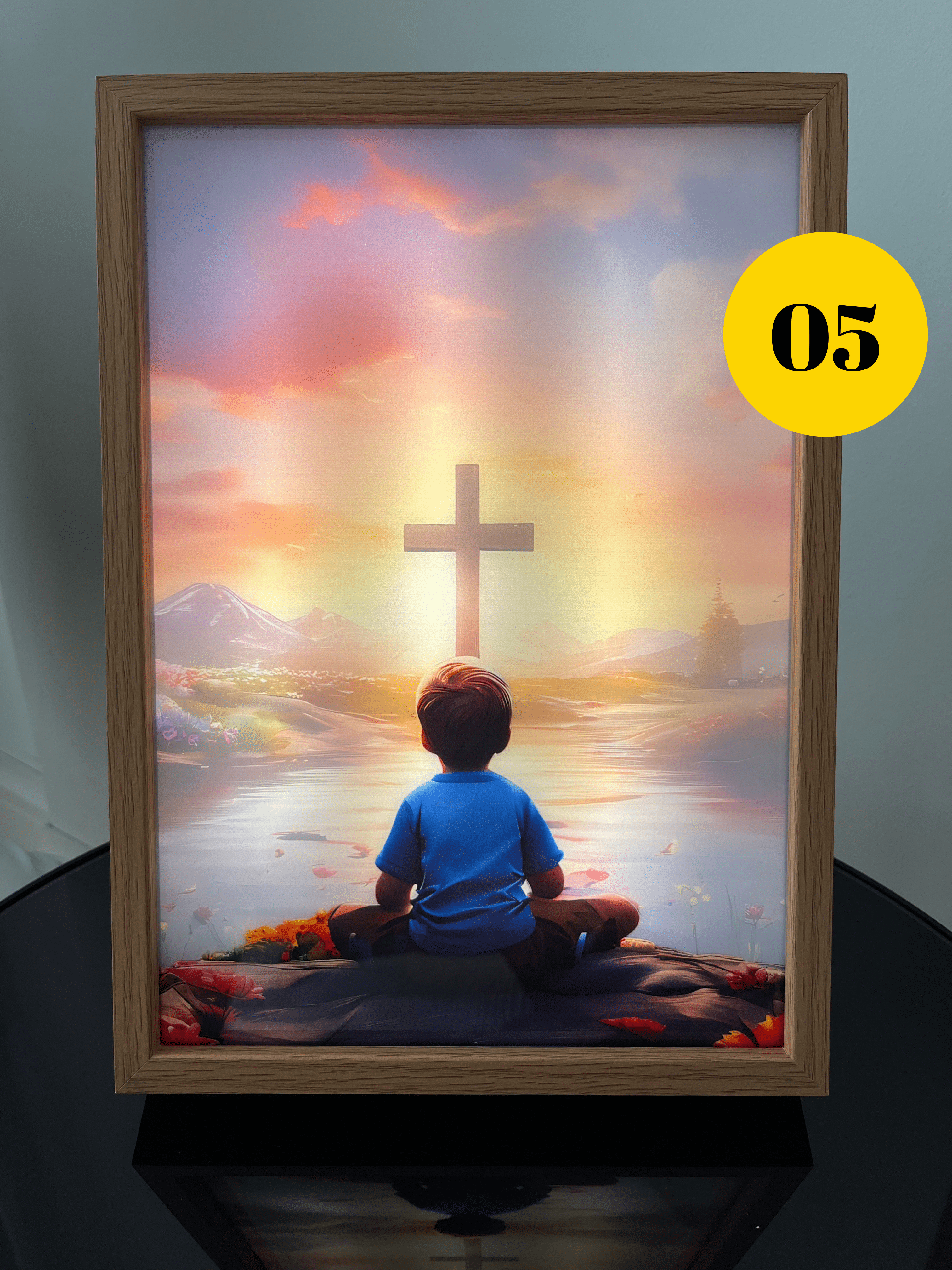Story of Jesus™ Handcrafted LED Art Lamp (Wood Frame + Charger Included)