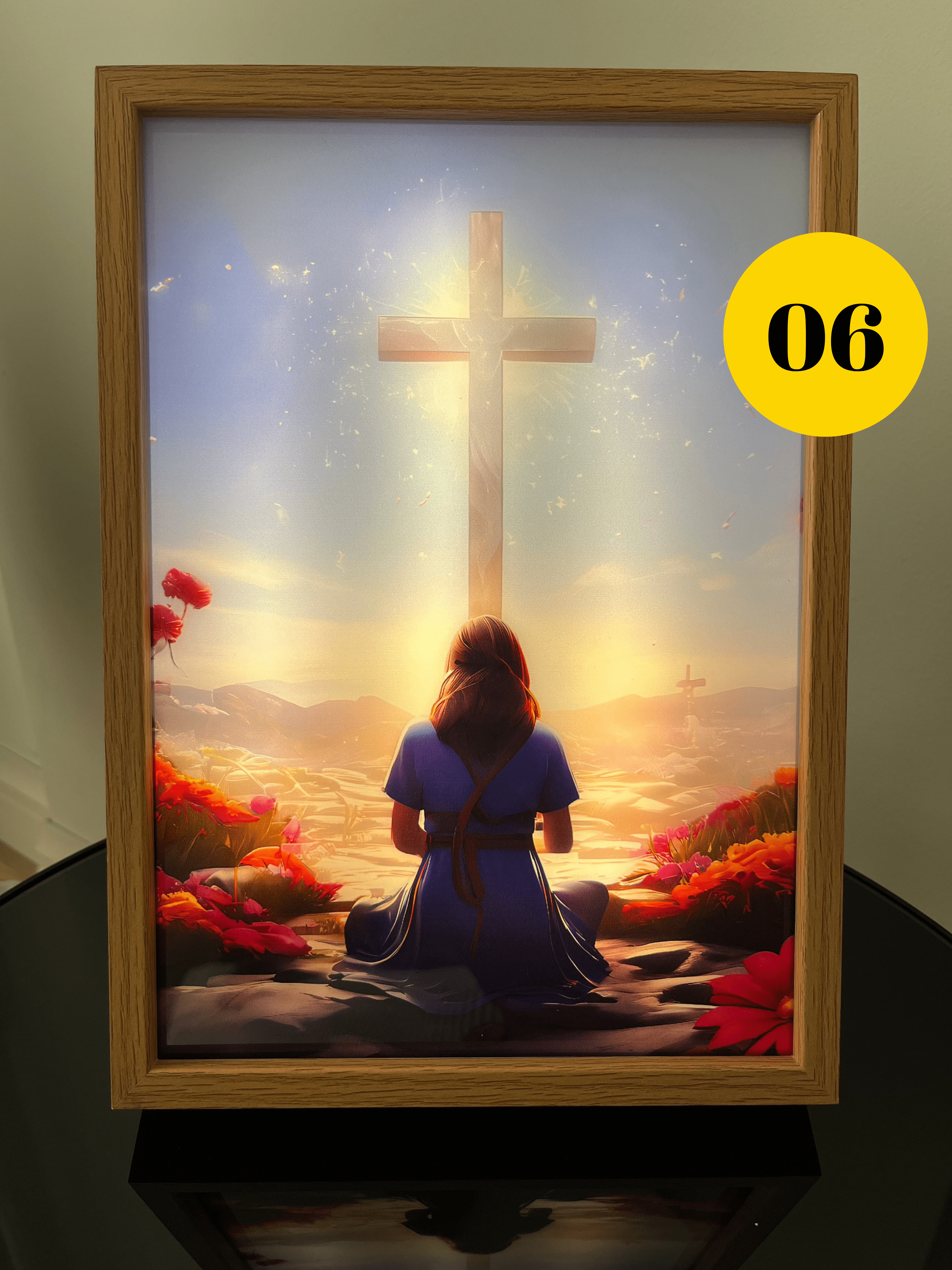 Story of Jesus™ Handcrafted LED Art Lamp (Wood Frame + Charger Included)