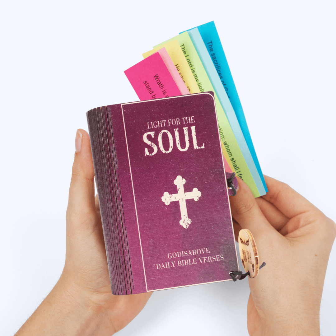 (GIFTING OFFER) Handmade Wooden Box 90 Day Bible Verses (Comes With Christian Gifts)