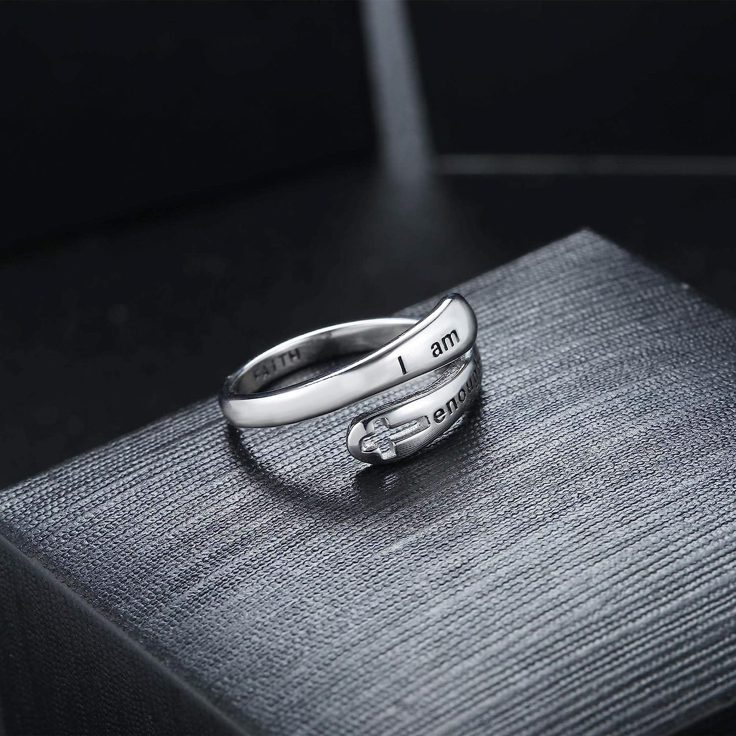 "I AM ENOUGH" Adjustable Ring in 925 Sterling Silver