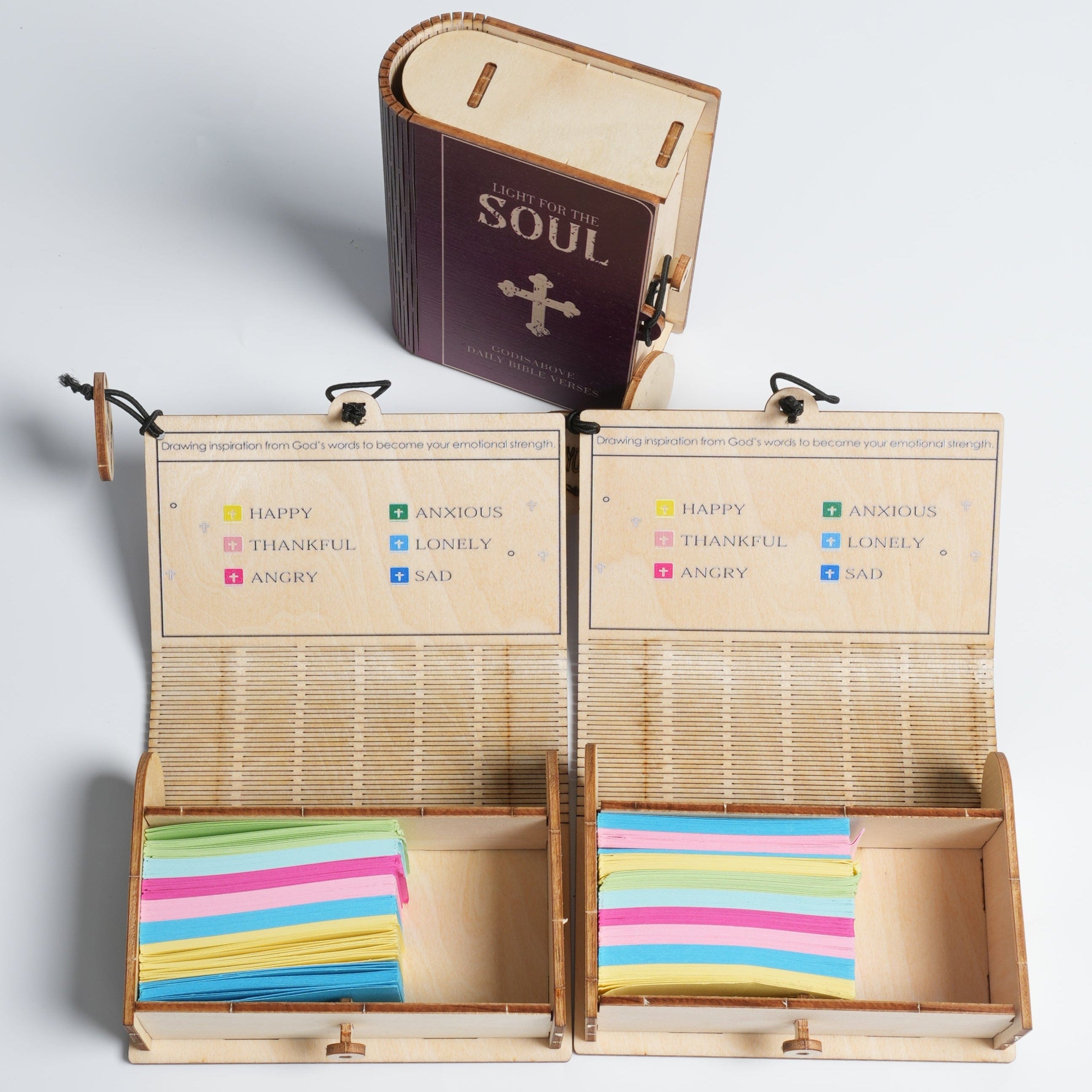 (GIFTING OFFER) Handmade Wooden Box 90 Day Bible Verses (Comes With Christian Gifts)