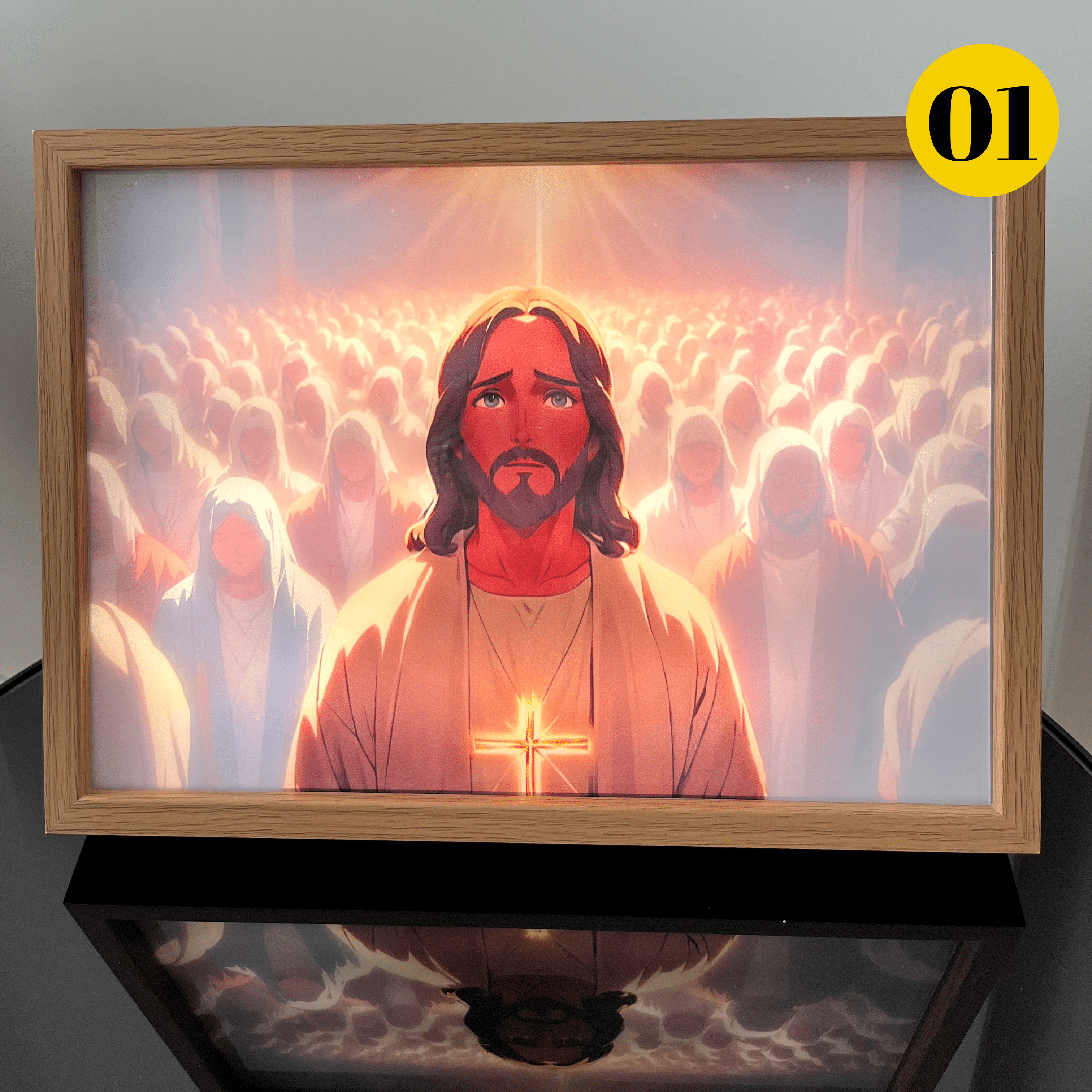 Story of Jesus™ Handcrafted LED Art Lamp (Wood Frame + Charger Included)
