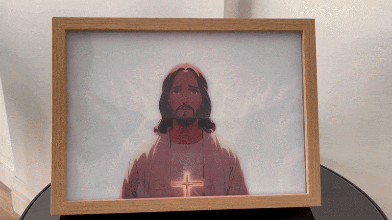 Story of Jesus™ Handcrafted LED Art Lamp (Wood Frame + Charger Included)