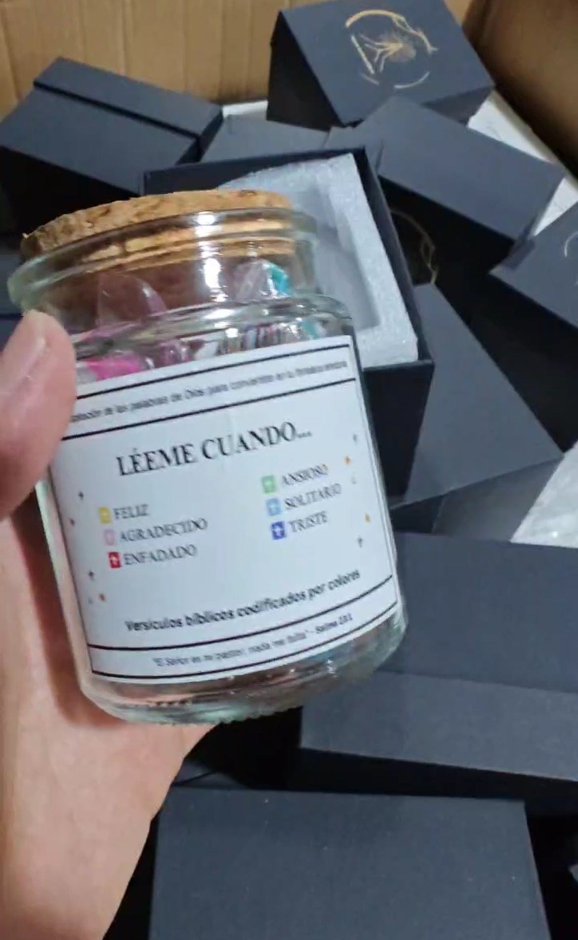 Tarro de Versiculo Bíblico (90 Días) | Hecho a mano (Viene con caja de regalo cristiana)