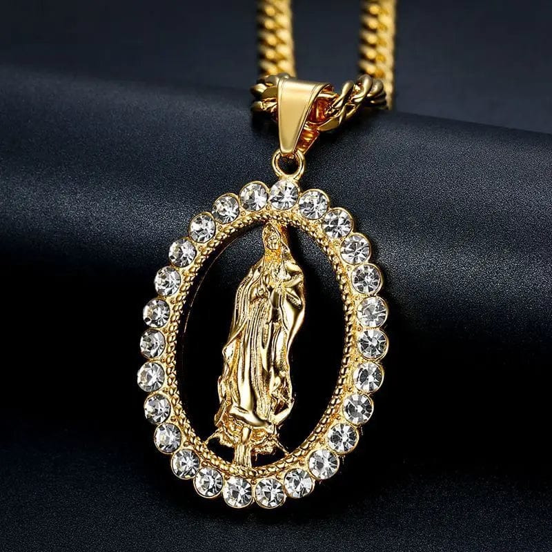 Handmade Virgin Mary Pendant in Stainless Steel by Godisabove™