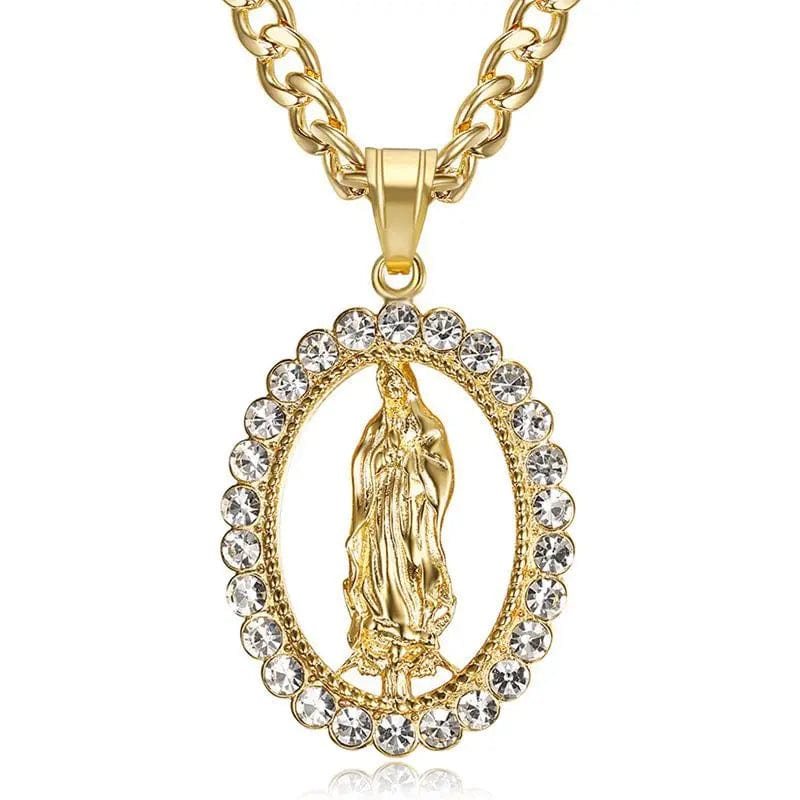 Handmade Virgin Mary Pendant in Stainless Steel by Godisabove™