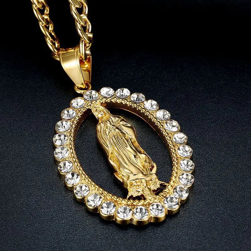 Handmade Virgin Mary Pendant in Stainless Steel by Godisabove™